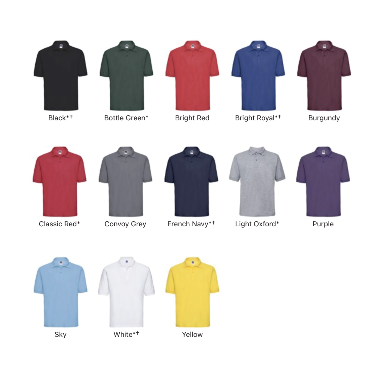 RUSSELL | CLASSIC POLYCOTTON POLO | PLUS LOGO TO LEFT BREAST
