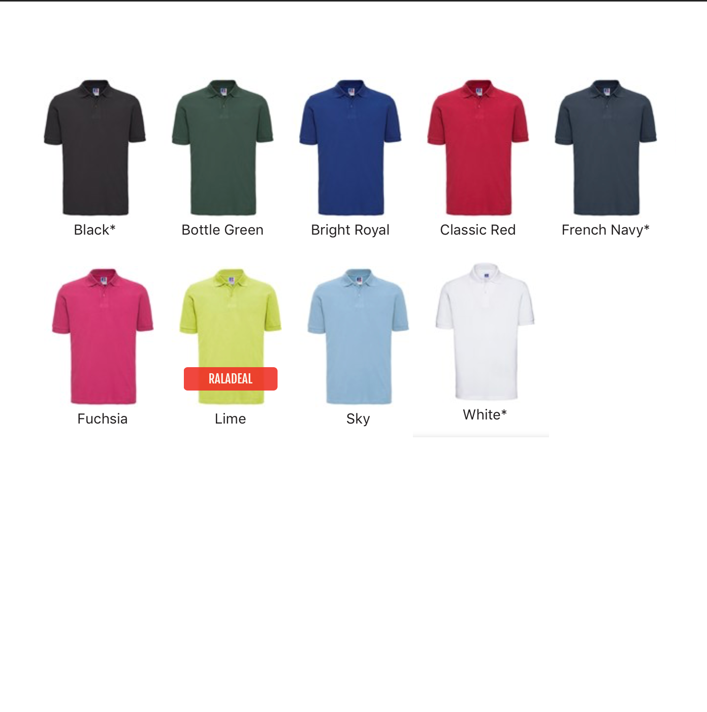 RUSSELL | CLASSIC COTTON PIQUE POLO | PLUS LB EMBROIDERY