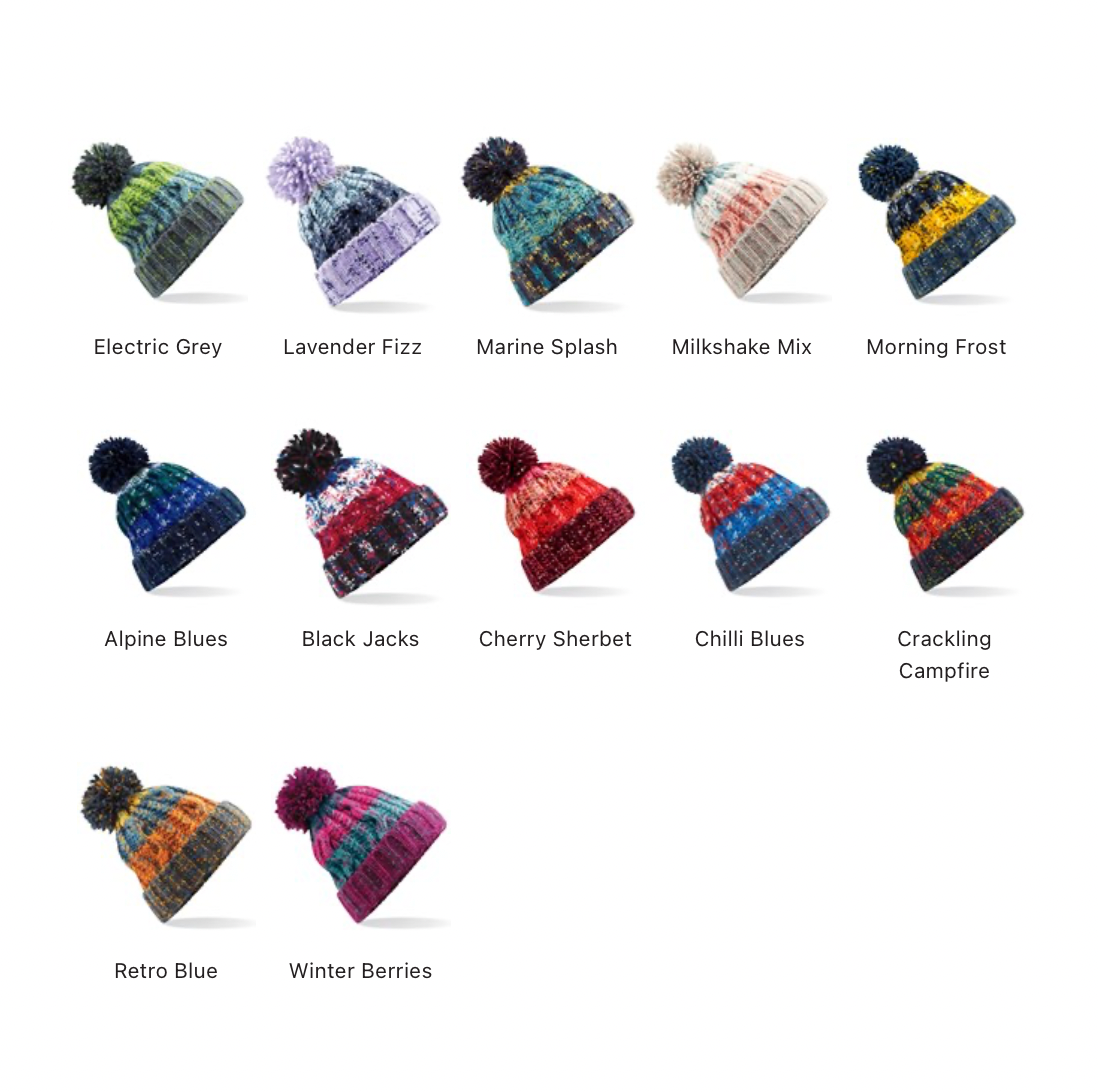 BEECHFILED | CORLSCREW POM POM BEANIE | PLUS EMBROIDERED LOGO