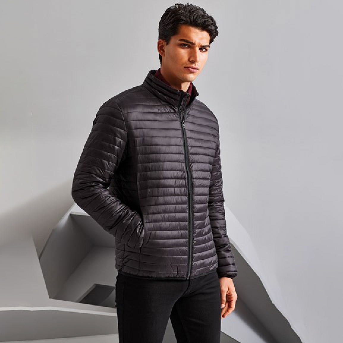 2786 | TRIBE FINELINE PADDED JACKET | PLUS EMBROIDERY TO LEFT BREAST