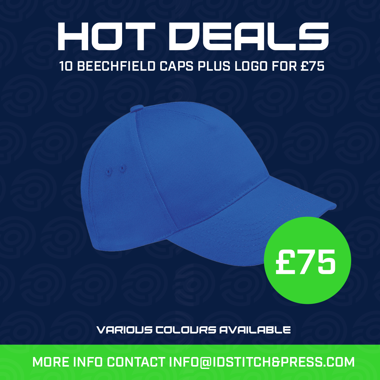 HOT DEAL | 10 BEECHFIELD ULTIMATE 5-PANEL CAPS PLUS EMBROIDERED LOGO £75