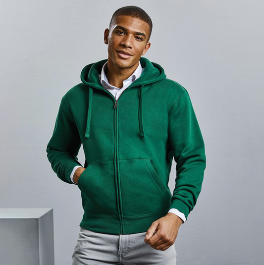 RUSSELL | ZIPPED AUTHENTIC HOODED SWEATSHIRT | LB EMBROIDERY